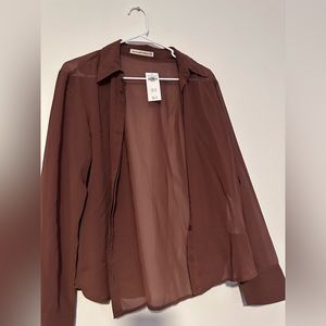 Sheer brown shirt